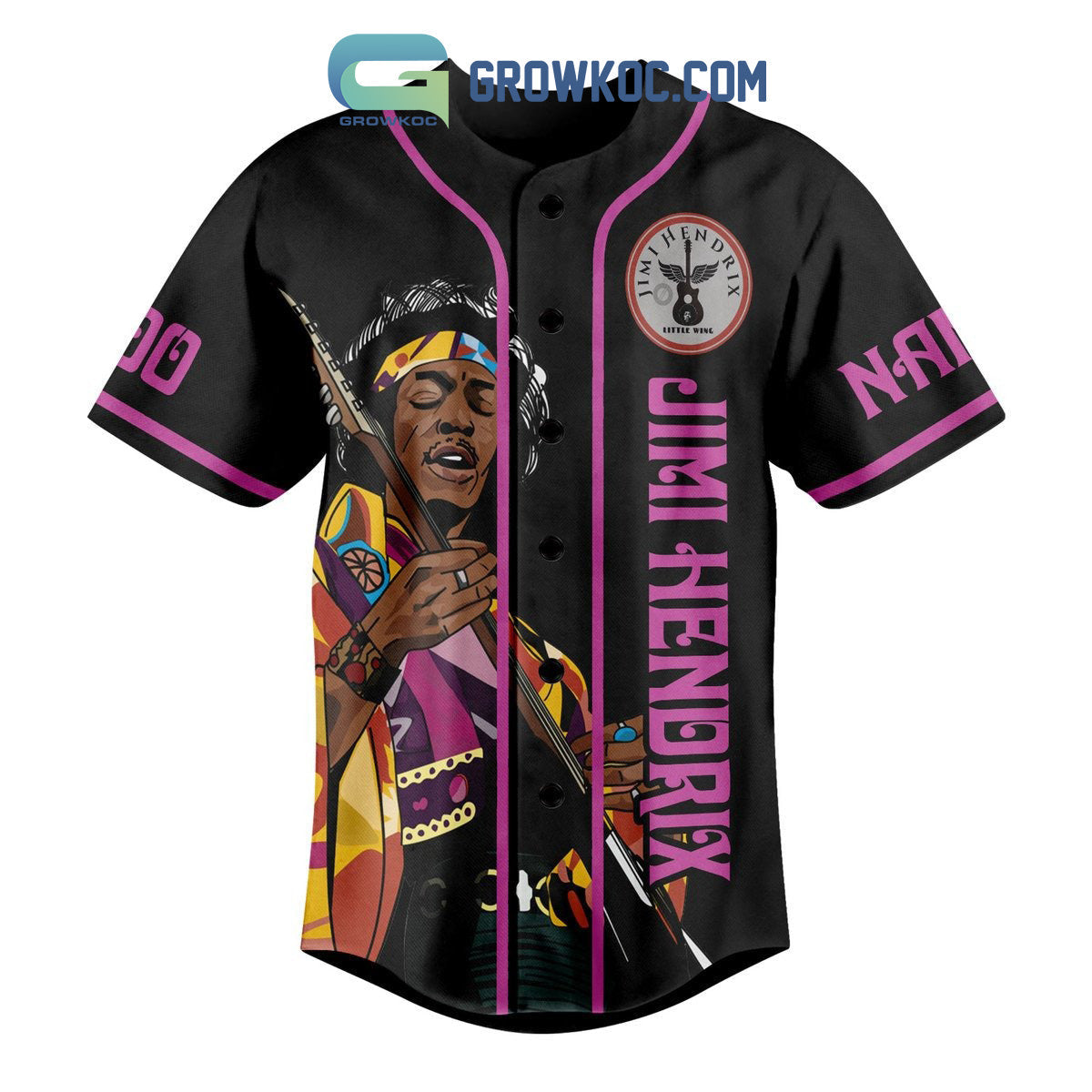 Jimi Hendrix Our Lover Man Personalized Baseball Jersey baseball jersey product view 3