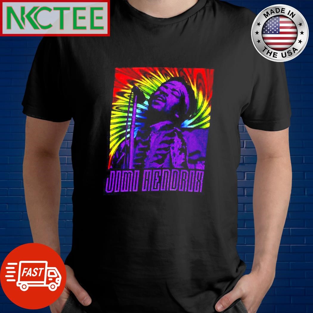 Jimi Hendrix Rainbow Tie Dye Graphic Retro shirt Unisex T-shirt, Sweatshirt, Hoodie, Long Sleeve Tee - T-Shirt, Sweatshirt, Hoodie