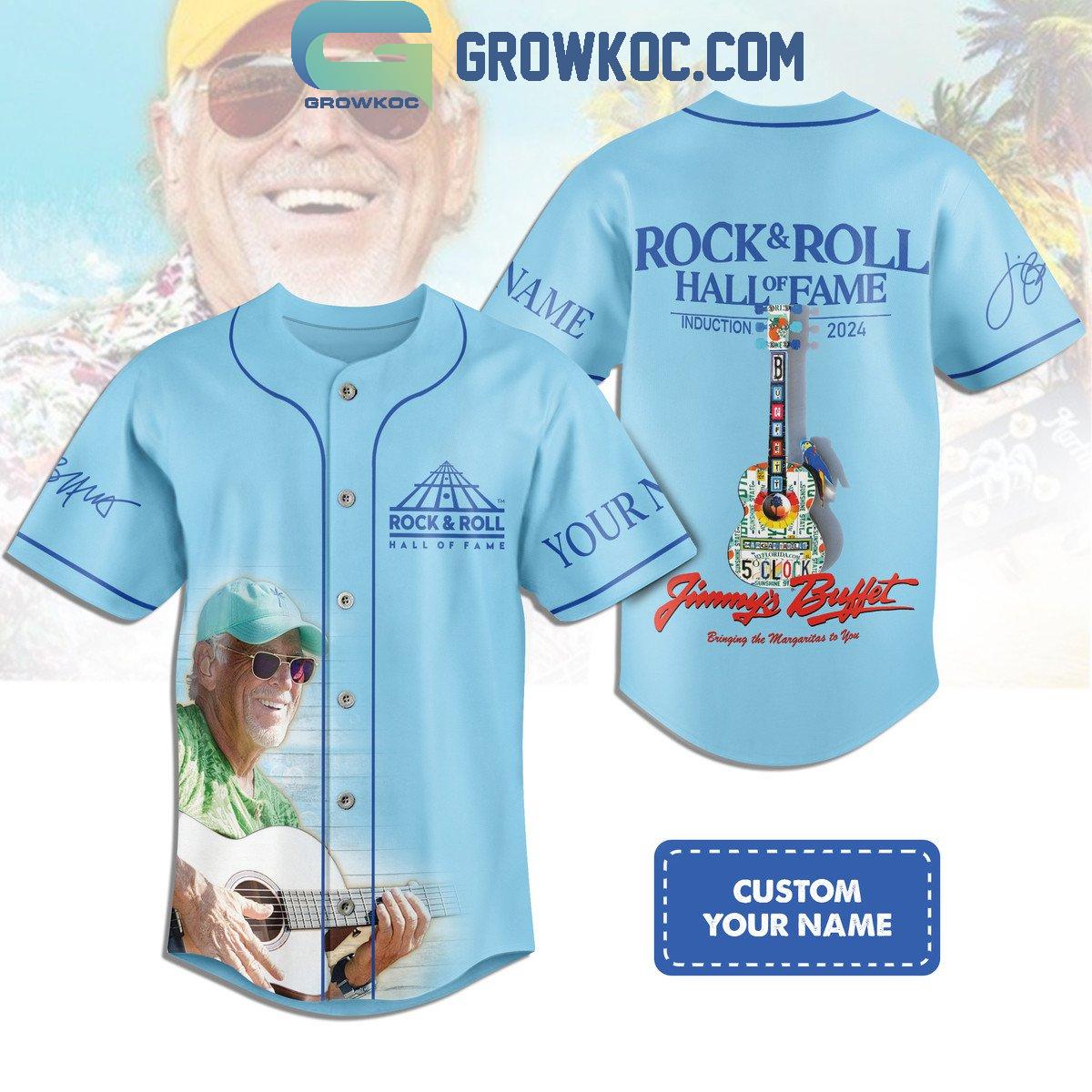 Jimmy Buffett Introduction Of Rock And Roll 2024 Personalized Baseball Jersey baseball jersey product view 1