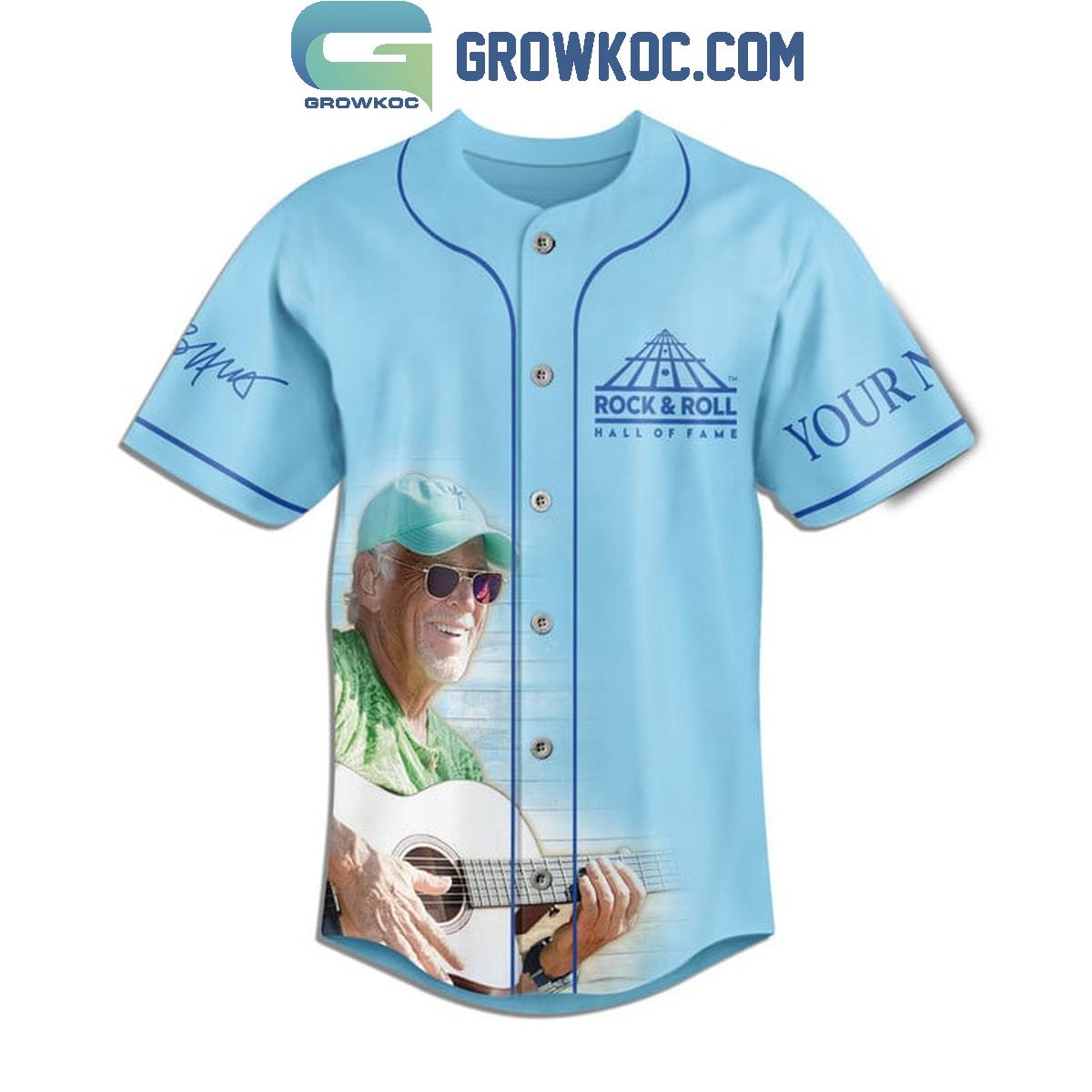 Jimmy Buffett Introduction Of Rock And Roll 2024 Personalized Baseball Jersey baseball jersey product view 2