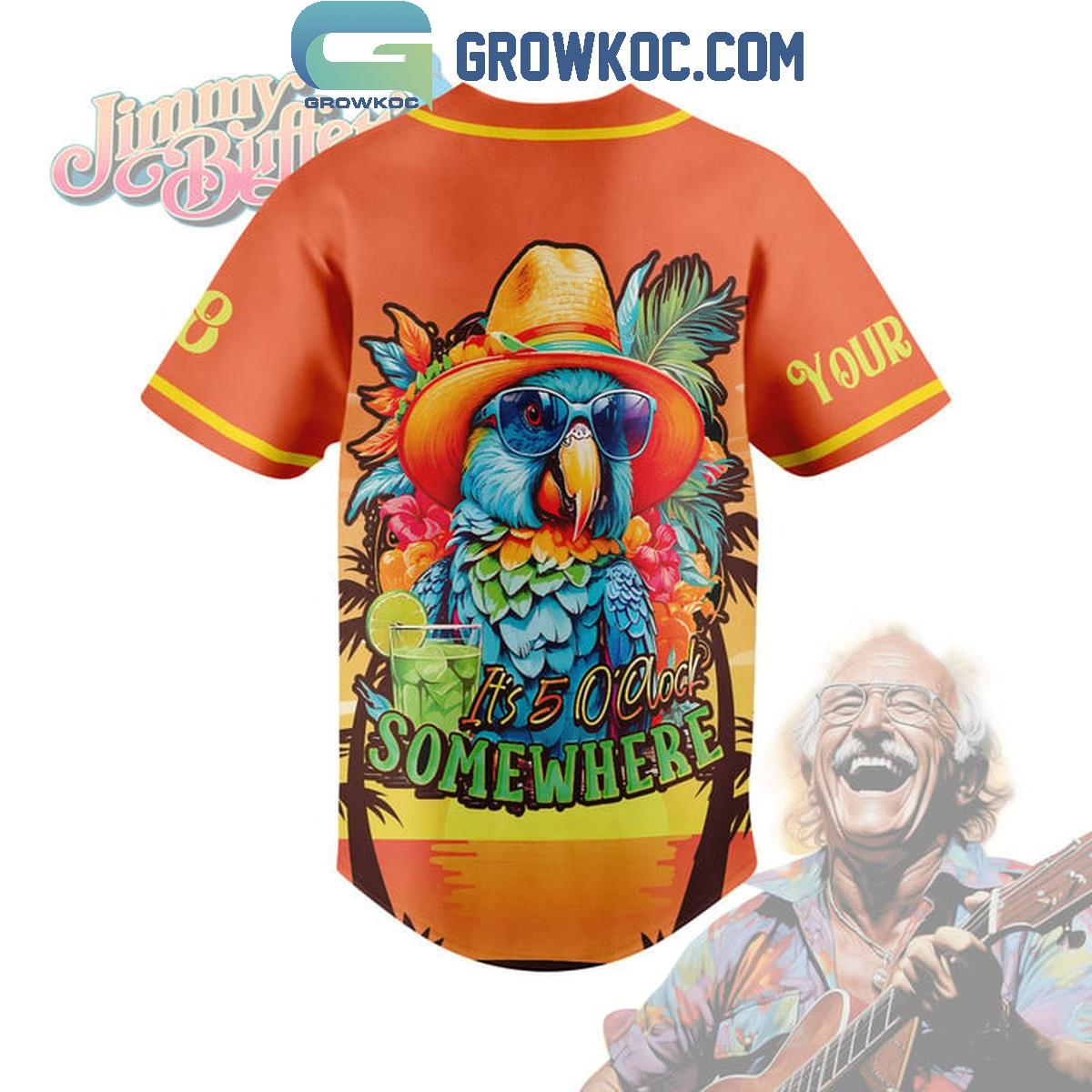 Jimmy Buffett It’s Five O’Clock 2024 Personalized Baseball Jersey baseball jersey product view 3