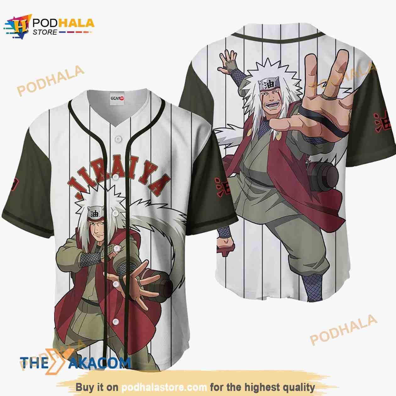Jiraiya Anime 3D Baseball Jersey Shirt baseball jersey product view 1