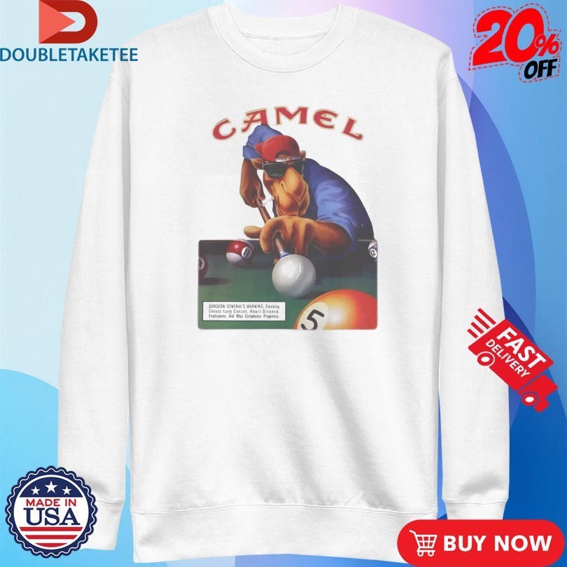 Joe Camel 75th Birthday Billiards Cigarettes - Adult & Kids T-Shirts, Sweatshirts & Hoodies apparel design preview 3
