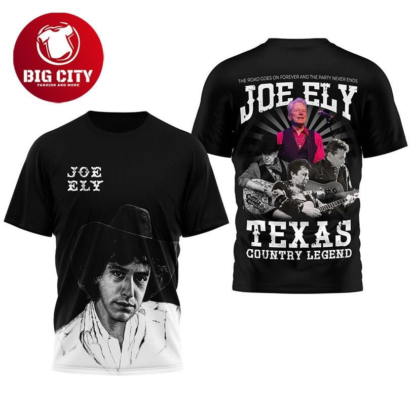 Joe Ely Texas Country Legend Remembering 2025 Two Sided Shirt Unisex T-shirt, Sweatshirt, Hoodie, Long Sleeve Tee - T-Shirt, Sweatshirt, Hoodie