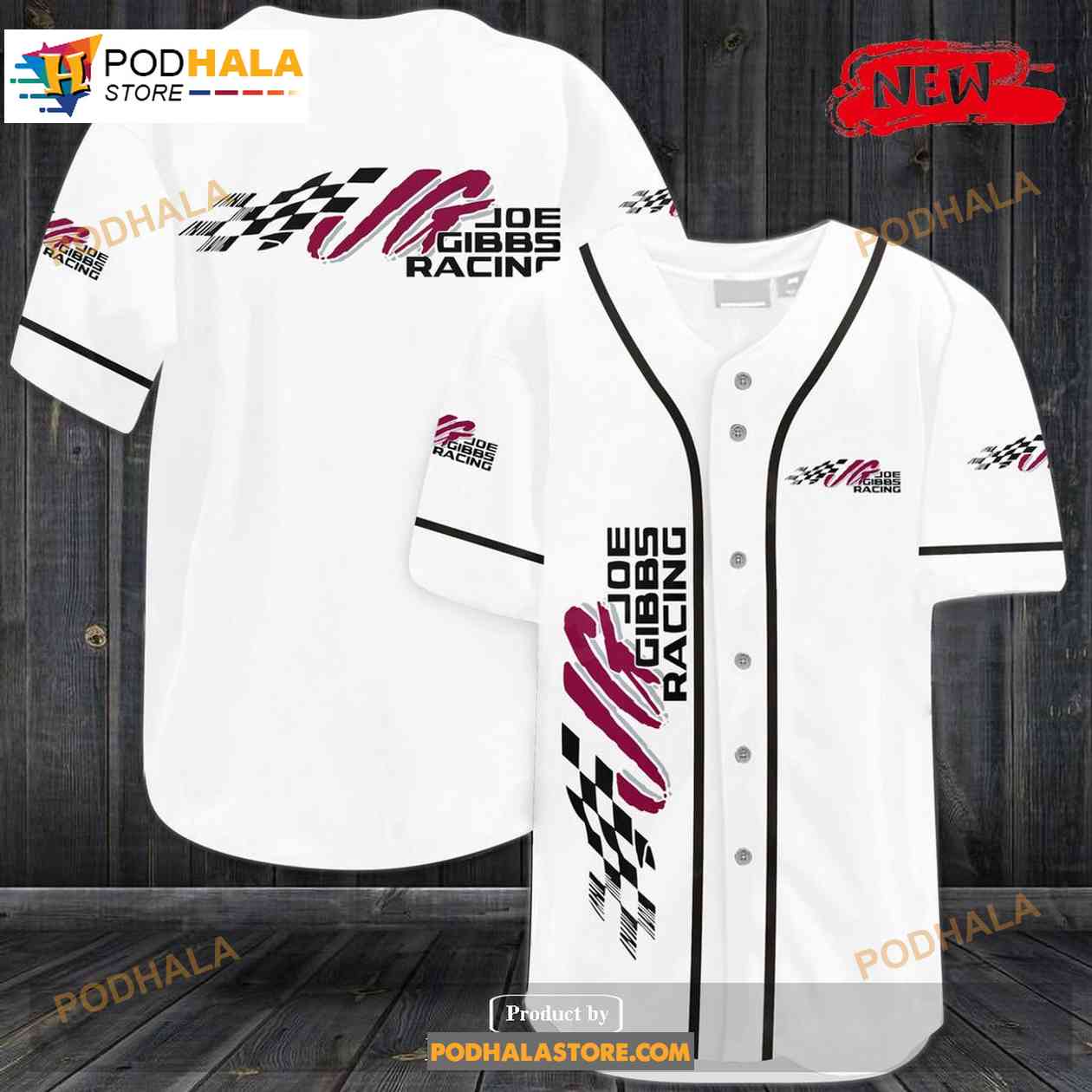 Joe Gibbs Racing Baseball Jersey baseball jersey product view 1