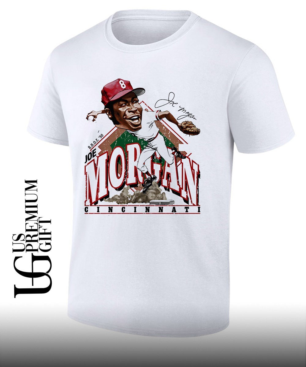 Joe Morgan Cincinnati Reds baseball 2026 signature caricature shirt Unisex T-shirt, Sweatshirt, Hoodie, Long Sleeve Tee - T-Shirt, Sweatshirt, Hoodie