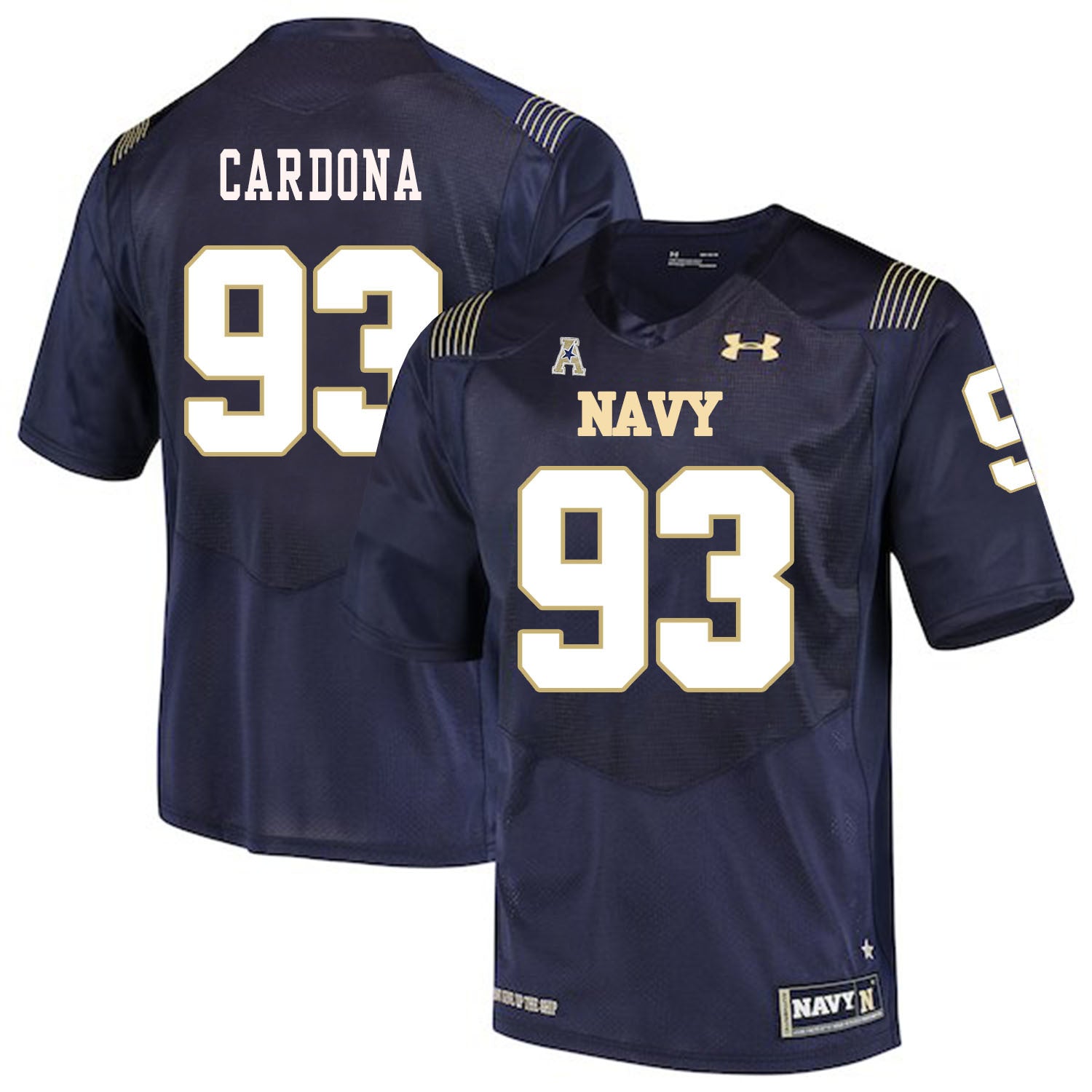 Joe Cardona 93 Navy College Football Jersey football jersey product view 1
