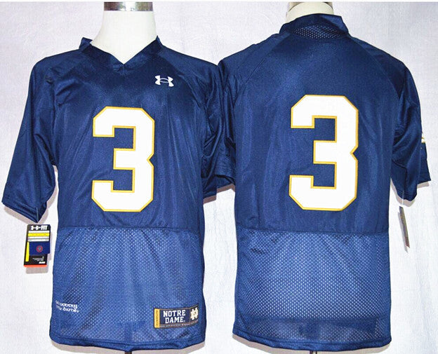 Joe Montana 3 Navy Blue College Football Jersey football jersey product view 1