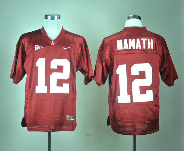 Joe Namath 12 Burgundy College Football Jersey football jersey product view 1