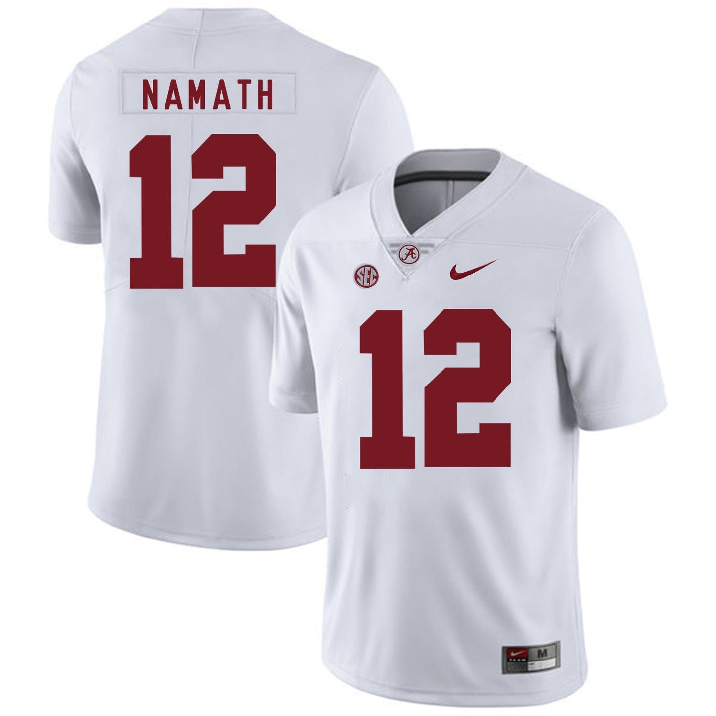 Joe Namath 12 White .2jpg College Football Jersey football jersey product view 1