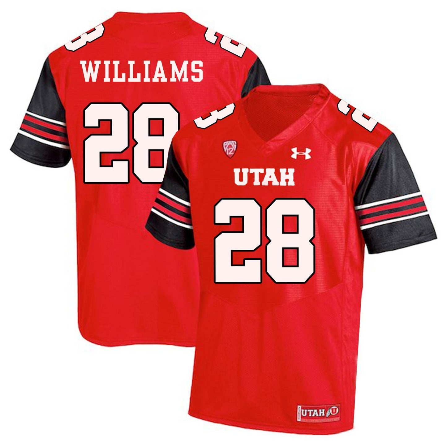 Joe Williams 28 Red College Football Jersey football jersey product view 1