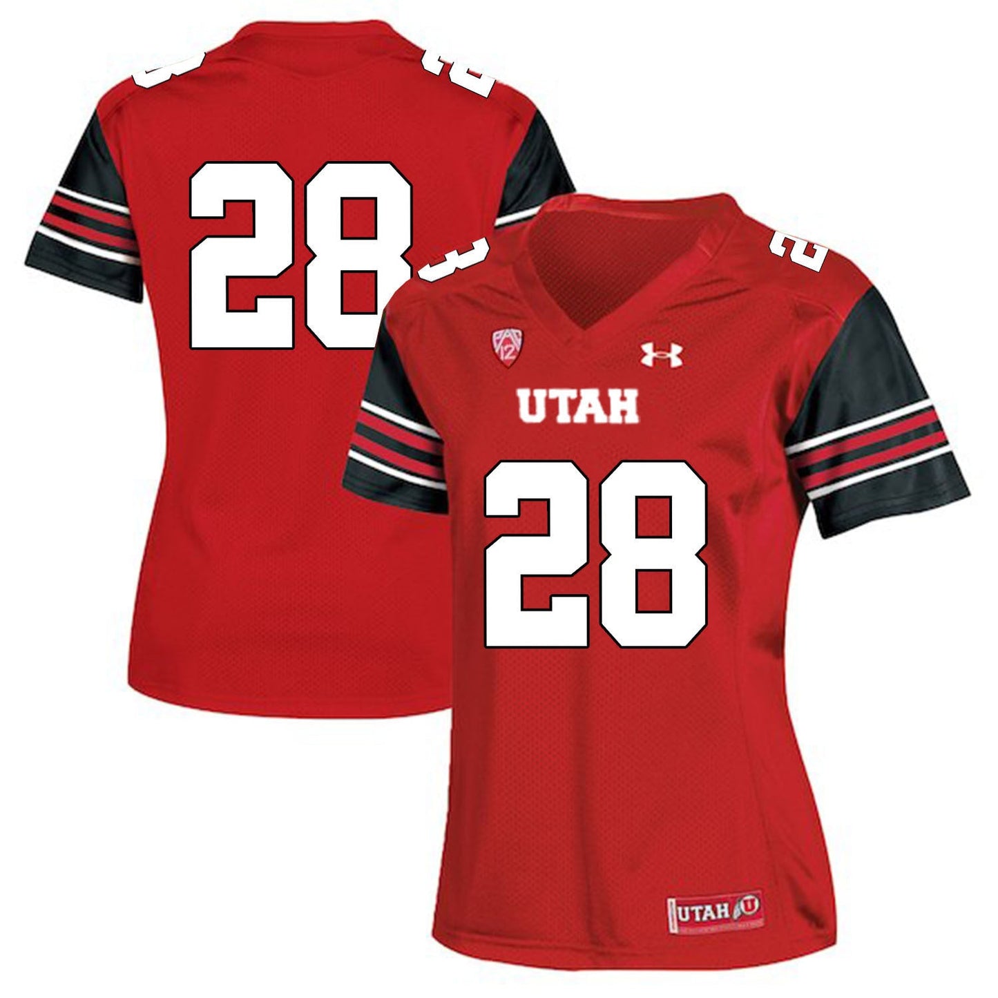 Joe Williams 28 Red Women College Football Jersey football jersey product view 1