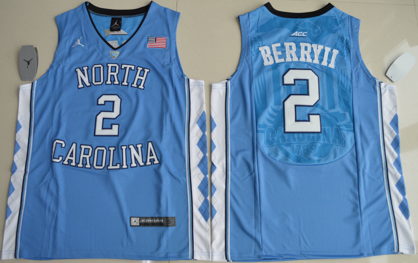 Joel Berry II 2 Blue College Football Jersey football jersey product view 1