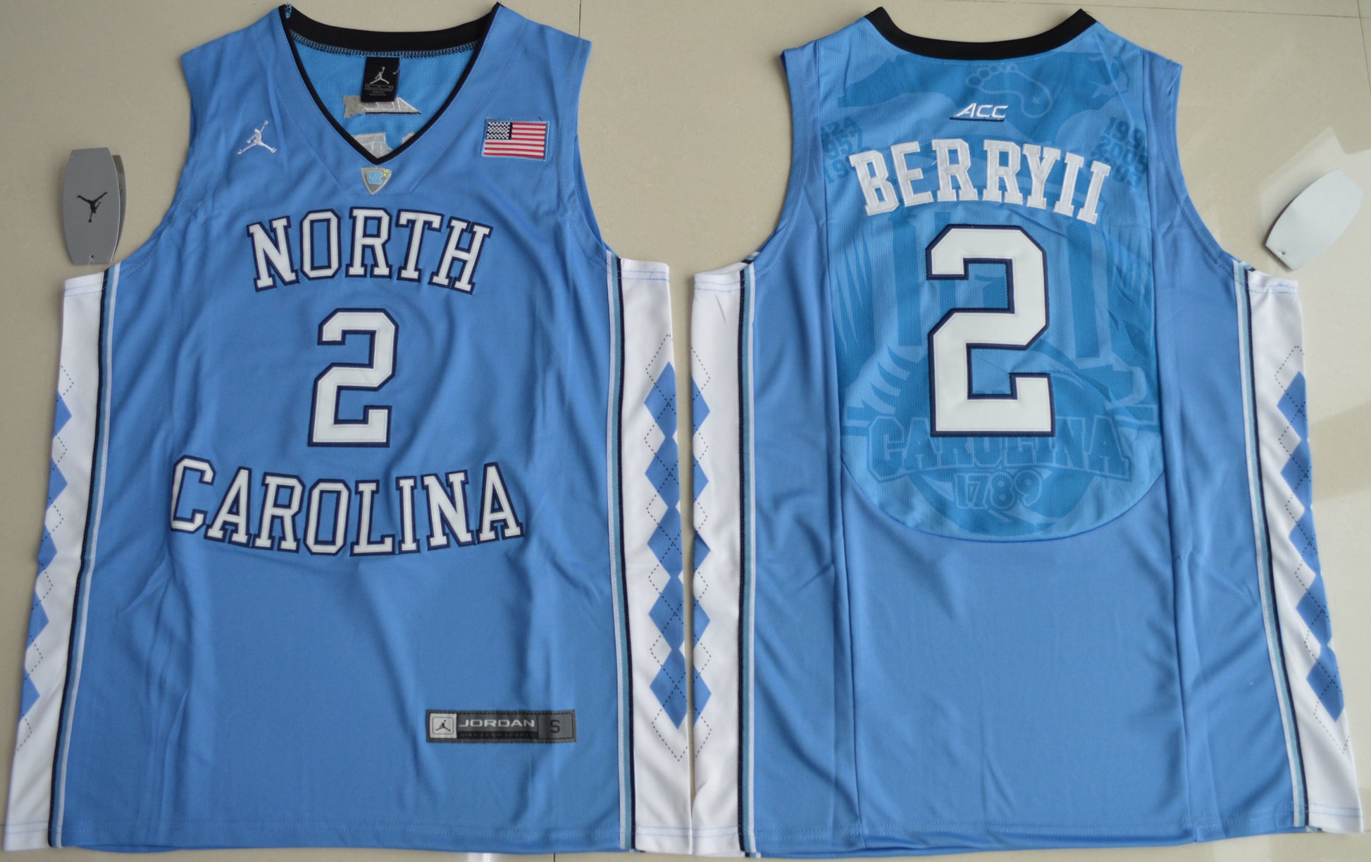 Joel Berry II 2 Blue College Football Jersey football jersey product view 1