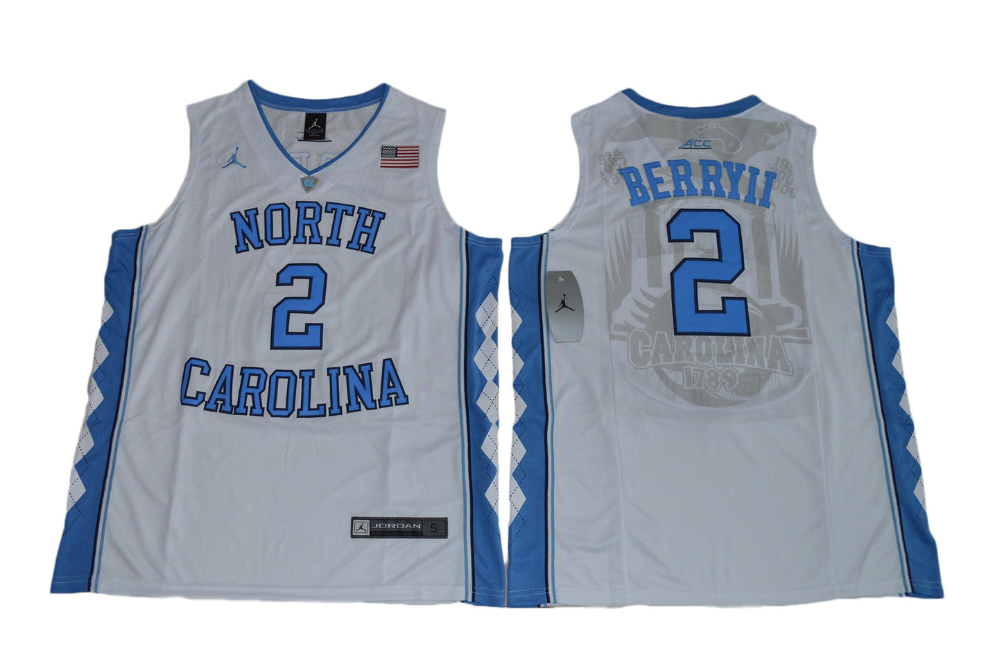 Joel Berry II 2 White 2017 College Football Jersey football jersey product view 1