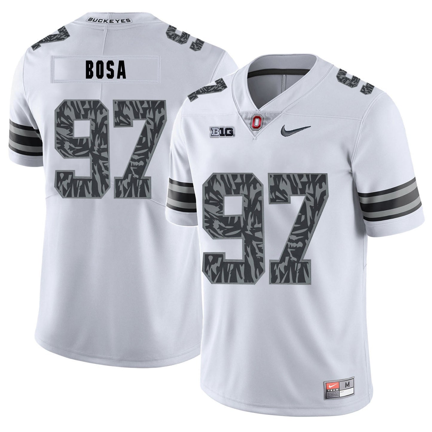 Joey Bosa 97 Pattern White College Football Jersey football jersey product view 1