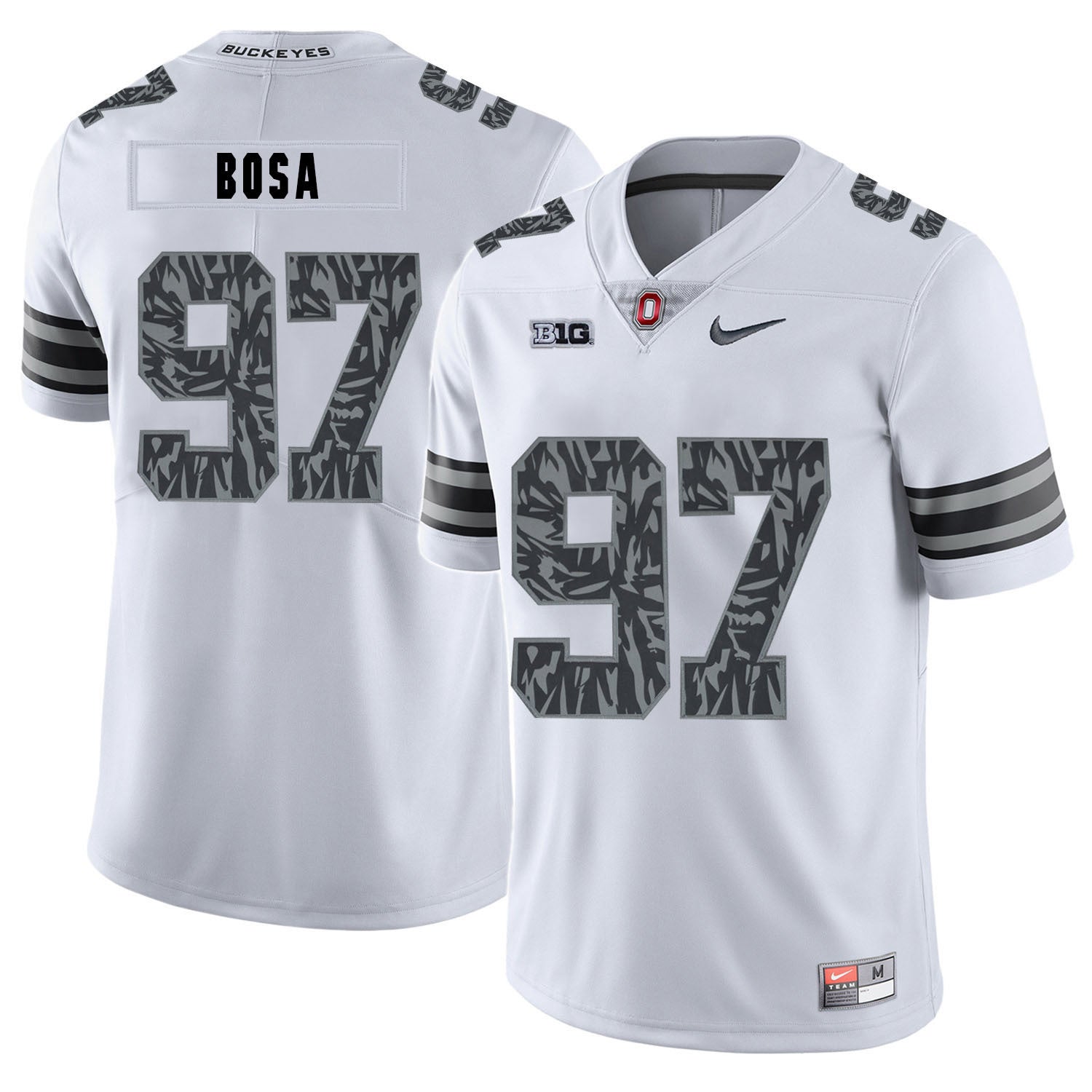 Joey Bosa 97 Pattern White College Football Jersey football jersey product view 1
