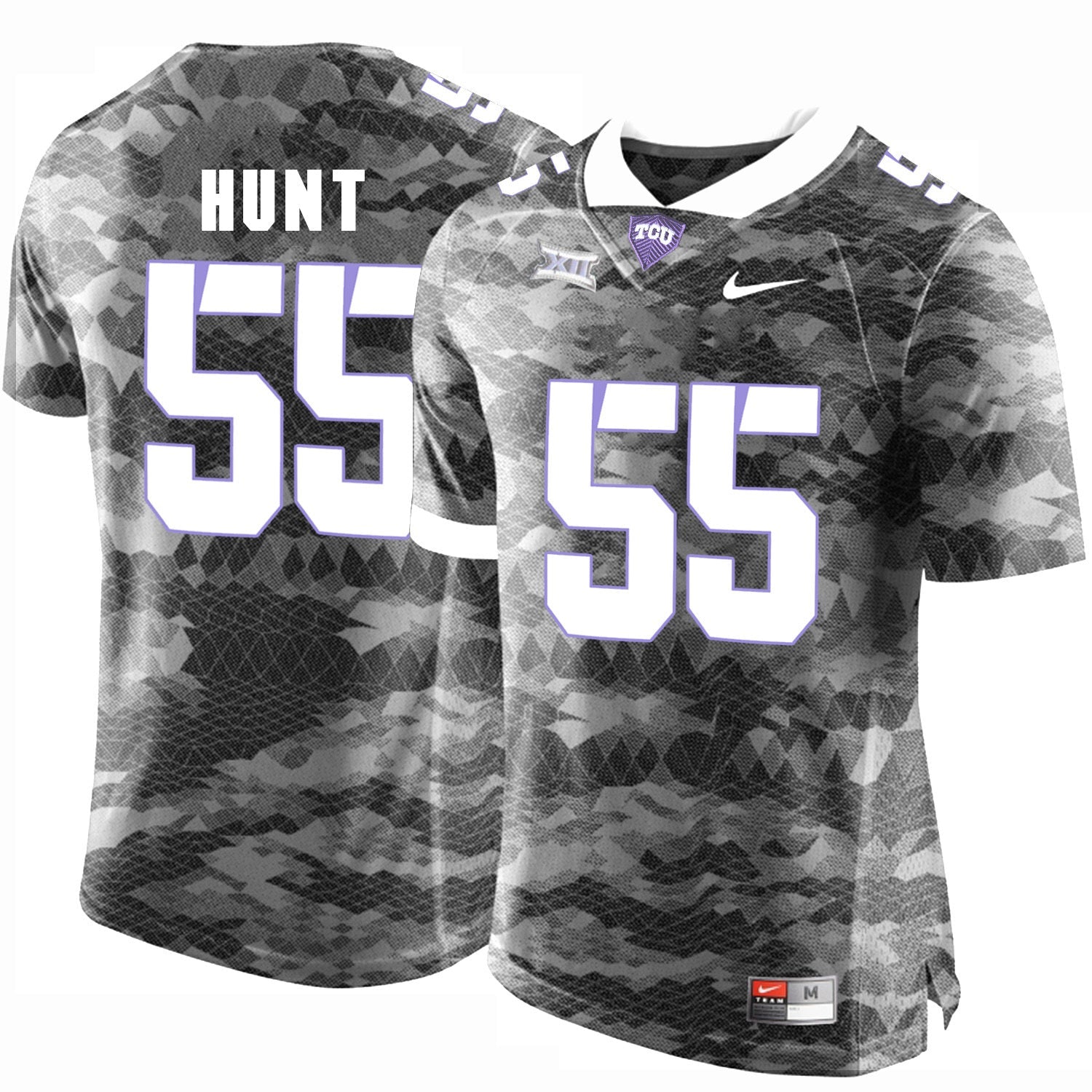 Joey Hunt 55 Grey College Football Jersey football jersey product view 1