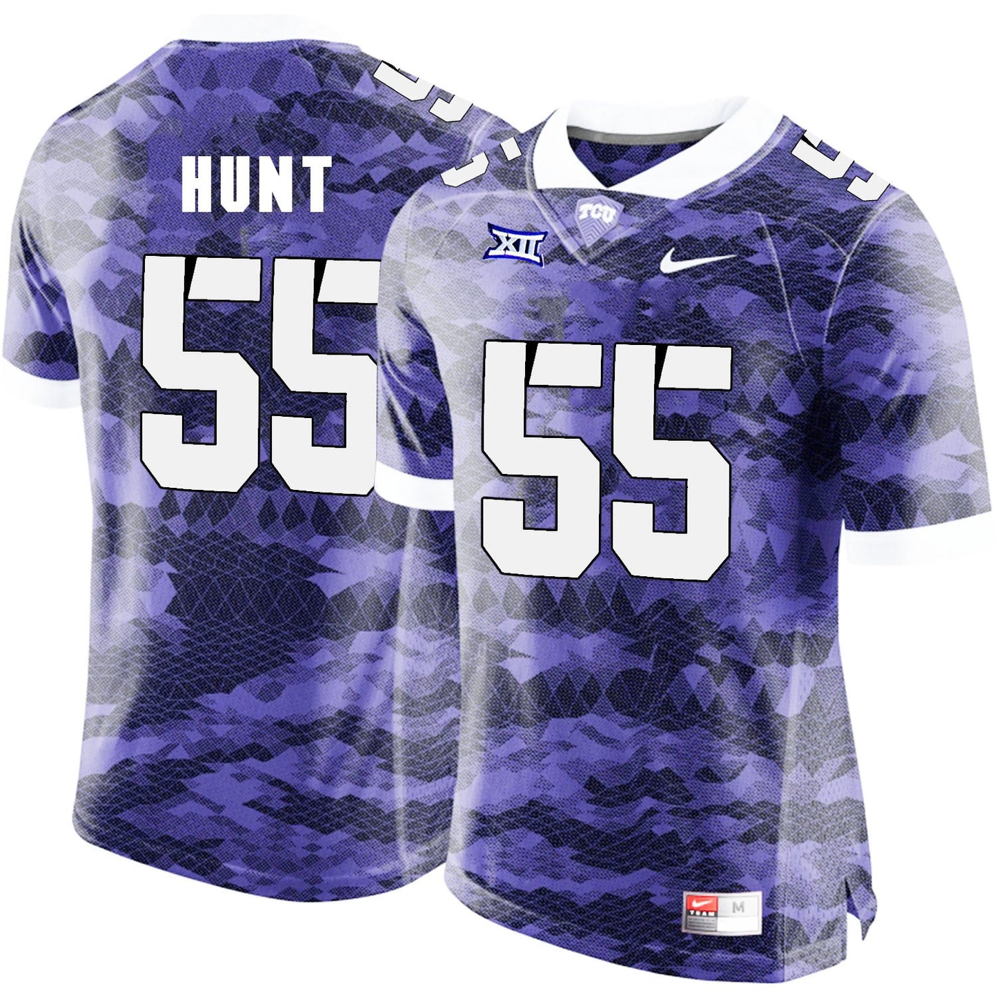 Joey Hunt 55 Purple College Football Jersey football jersey product view 1