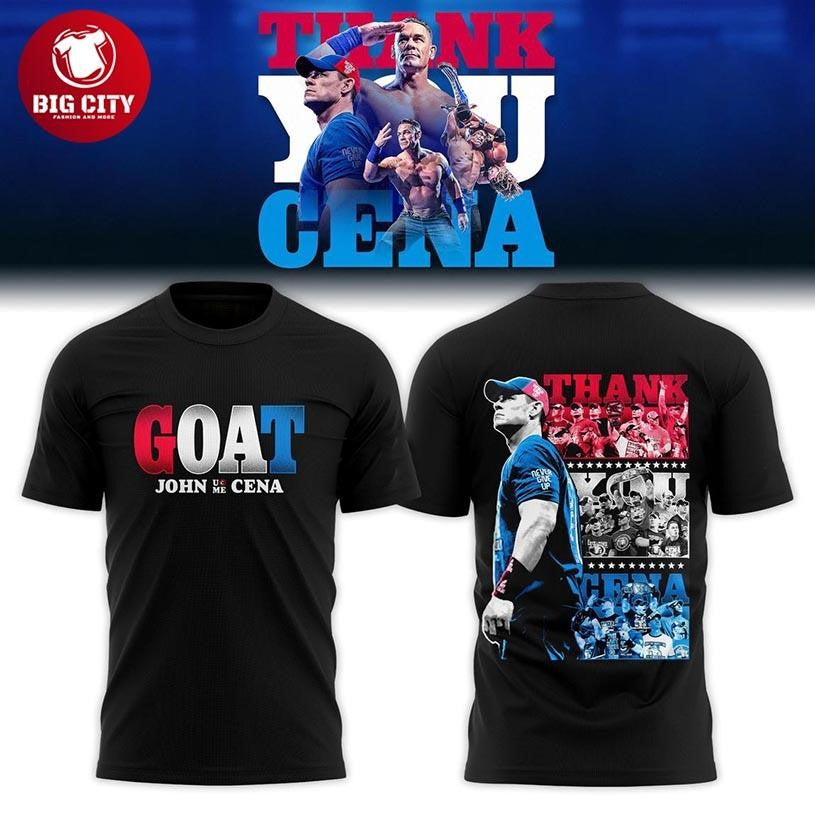John Cena Thank You Cena 2025 Never Give Up Two Sided Shirt Unisex T-shirt, Sweatshirt, Hoodie, Long Sleeve Tee - T-Shirt, Sweatshirt, Hoodie