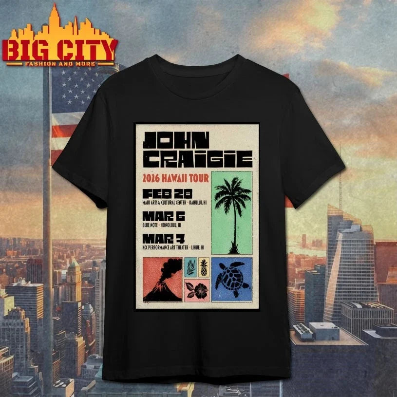 John Craigie Hawaii 2026 Shows Poster shirt Unisex T-shirt, Sweatshirt, Hoodie, Long Sleeve Tee - T-Shirt, Sweatshirt, Hoodie
