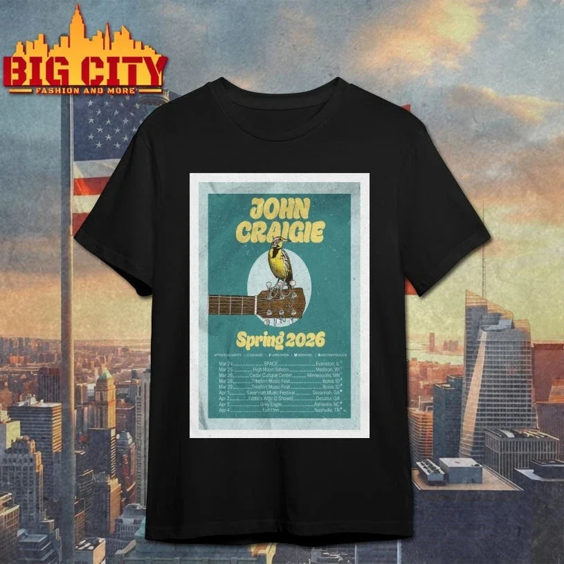 John Craigie Spring Tour 2026 Poster shirt Unisex T-shirt, Sweatshirt, Hoodie, Long Sleeve Tee - T-Shirt, Sweatshirt, Hoodie
