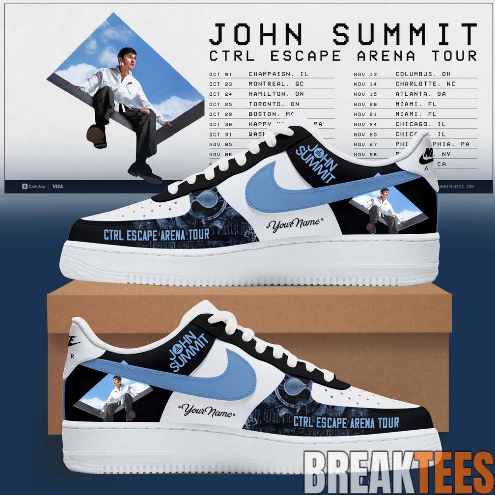 John Summit CTRL ESCAPE Arena Tour 2026 Custom Air Force 1 Shoes Unisex T-shirt, Sweatshirt, Hoodie, Long Sleeve Tee - T-Shirt, Sweatshirt, Hoodie