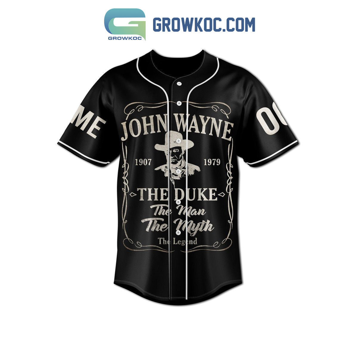John Wayne Make America Cowboy Again Personalized Baseball Jersey baseball jersey product view 2