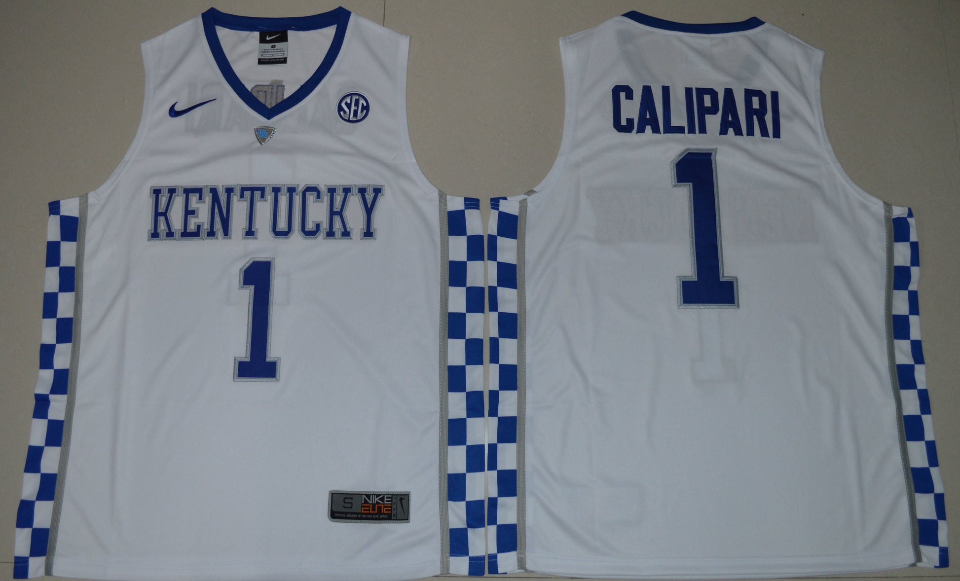 John Calipari 1 White 2017 Team College Football Jersey football jersey product view 1