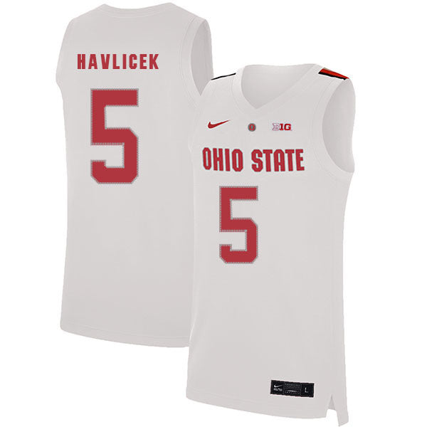 John Havlicek 5 White College Football Jersey football jersey product view 1