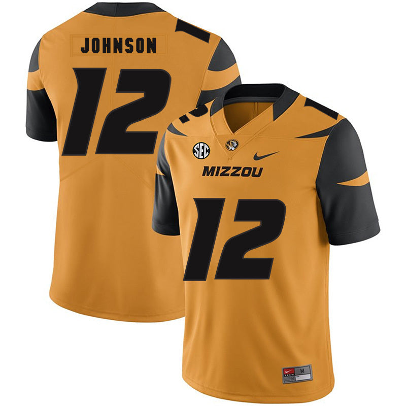 Johnathon Johnson 12 Gold College Football Jersey football jersey product view 1