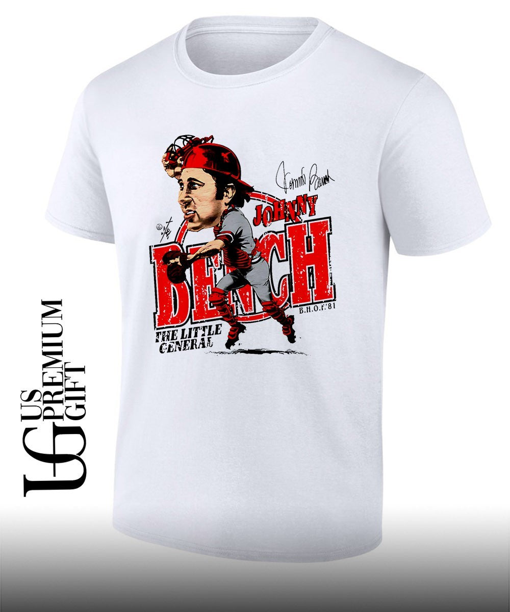 Johnny Bench Cincinnati Reds MLB signature caricature shirt Unisex T-shirt, Sweatshirt, Hoodie, Long Sleeve Tee - T-Shirt, Sweatshirt, Hoodie