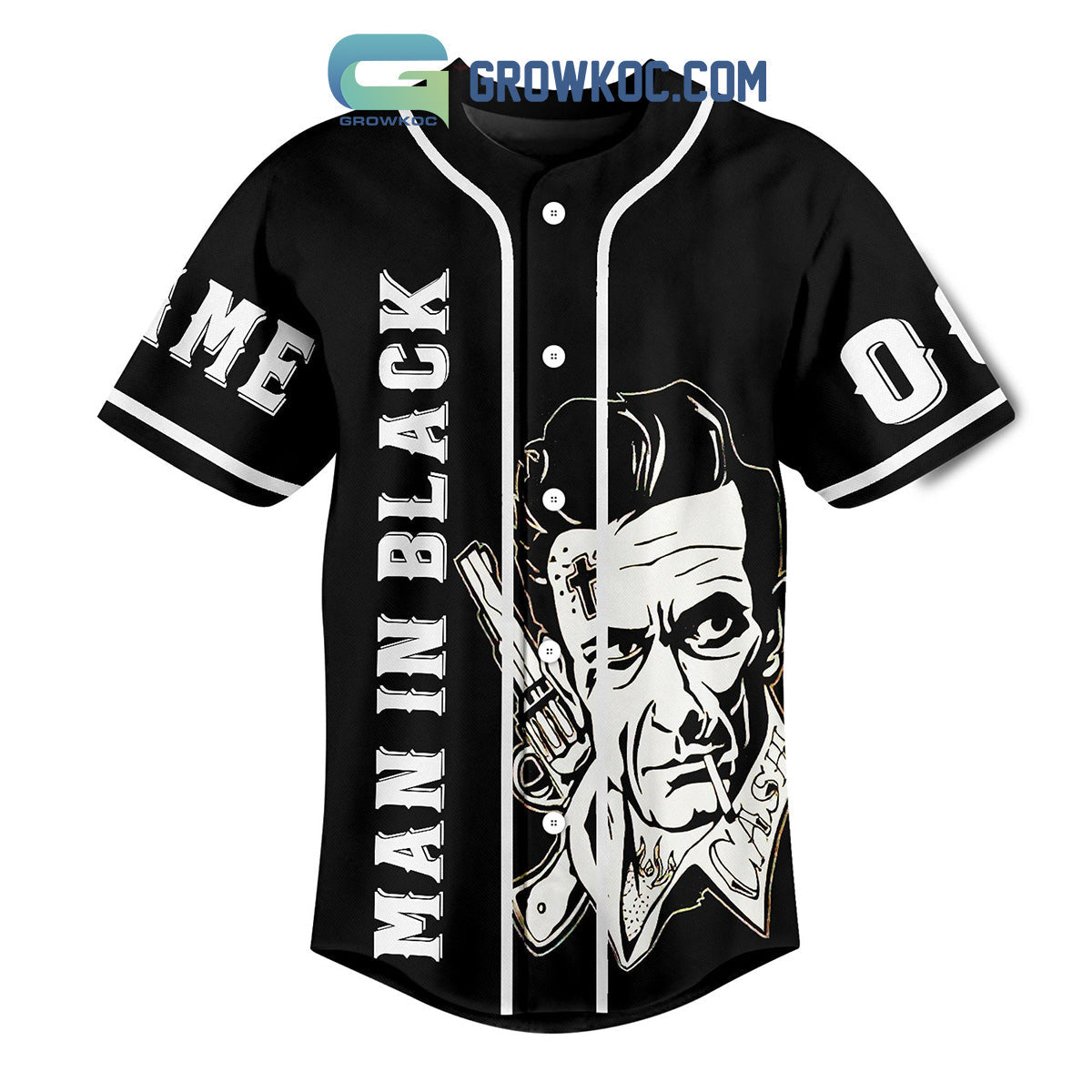 Johnny Cash Man In Black Don’t Take Your Guns To Town Personalized Baseball Jersey baseball jersey product view 2