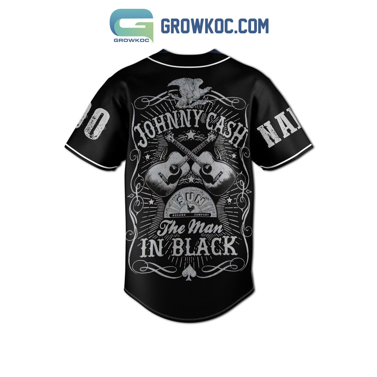 Johnny Cash The Man In Black American Legend Personalized Baseball Jersey baseball jersey product view 3