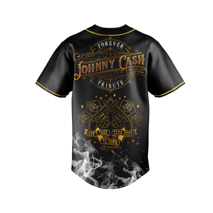 Johnny Cash Forever Tribute Don’t Take Your Guns To Town Baseball Jersey baseball jersey product view 3