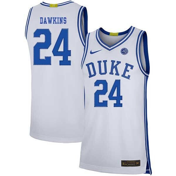 Johnny Dawkins 24 White College Football Jersey football jersey product view 1