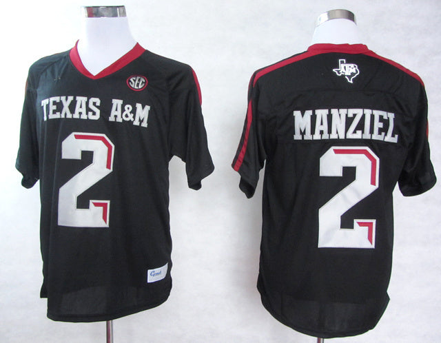 Johnny Manziel 2 Black College Football Jersey football jersey product view 1