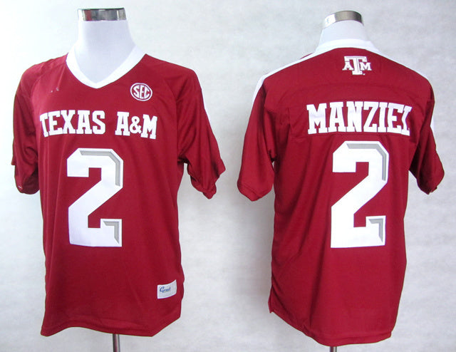 Johnny Manziel 2 Red College Football Jersey football jersey product view 1