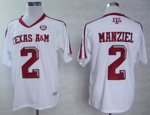 Johnny Manziel 2 White1 College Football Jersey football jersey product view 1