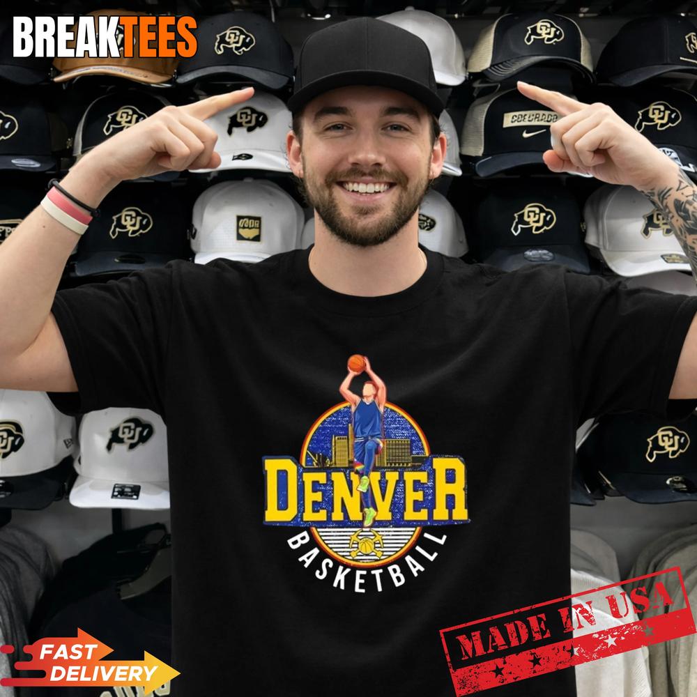 Joker Denver Nuggets Basketball Skyline T-Shirt Unisex T-shirt, Sweatshirt, Hoodie, Long Sleeve Tee - T-Shirt, Sweatshirt, Hoodie