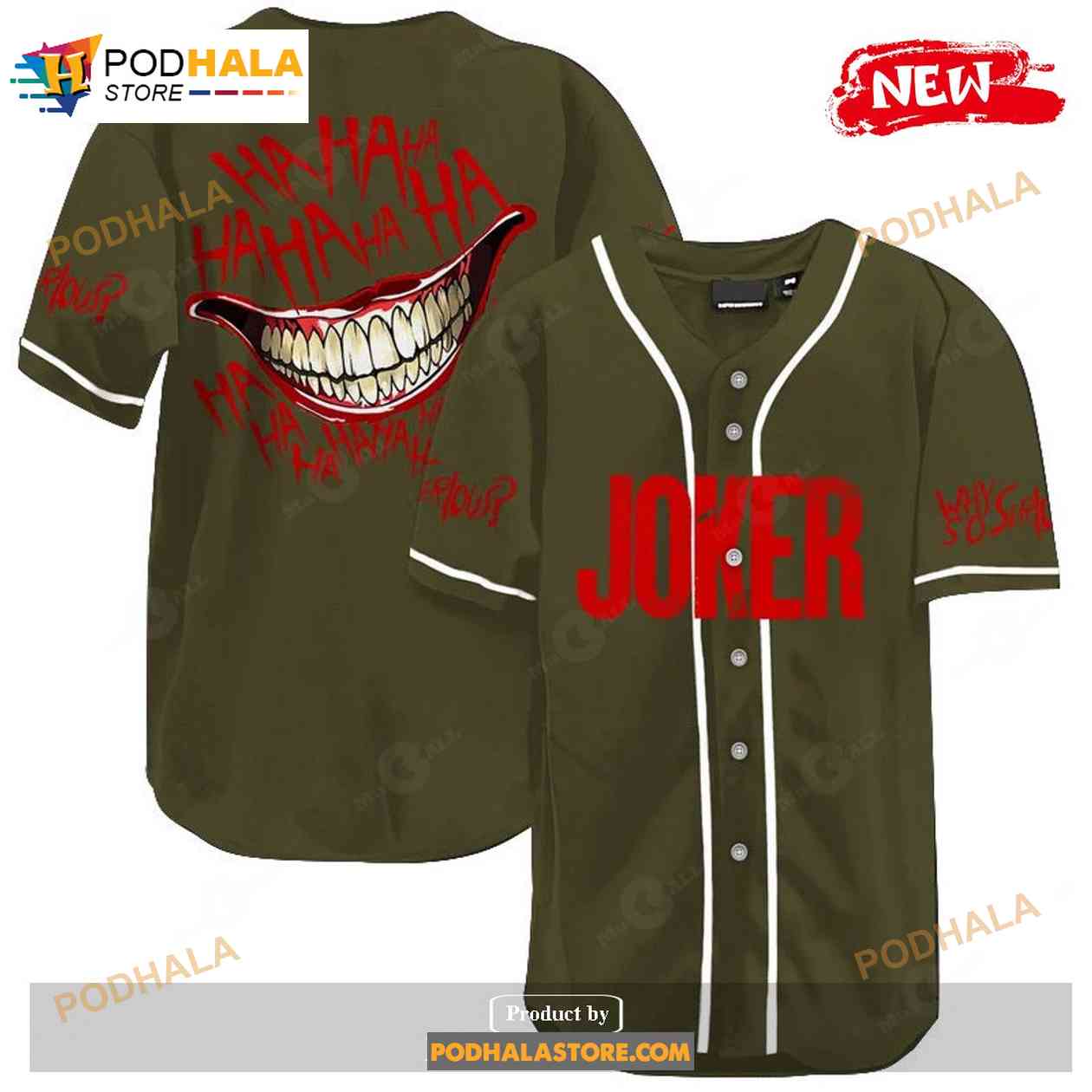 Joker Hahaha Why So Serious Funny Baseball Jersey baseball jersey product view 1