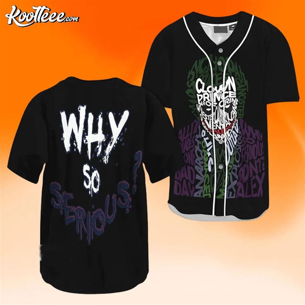 Joker Why So Serious Halloween Baseball Jersey baseball jersey product view 1