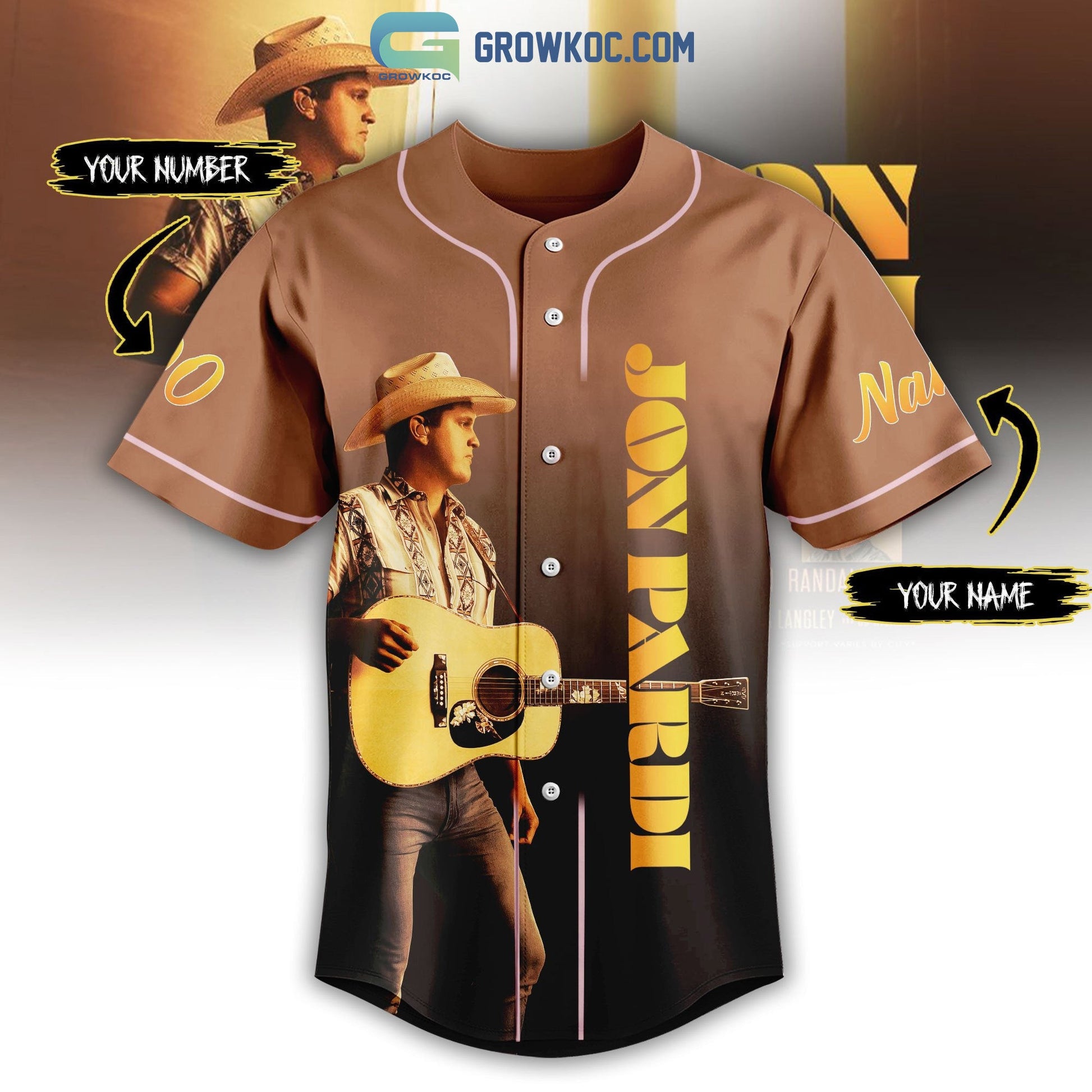 Jon Pardi MR.Saturday Night World Tour 2023 Personalized Baseball Jersey baseball jersey product view 2