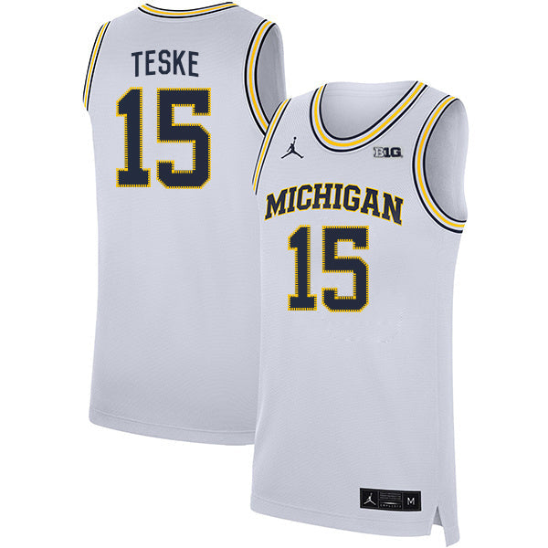 Jon Teske 15 White College Football Jersey football jersey product view 1
