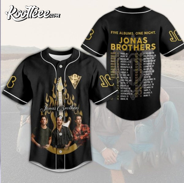 Jonas Brother Five Albums One Night Baseball Jersey baseball jersey product view 1