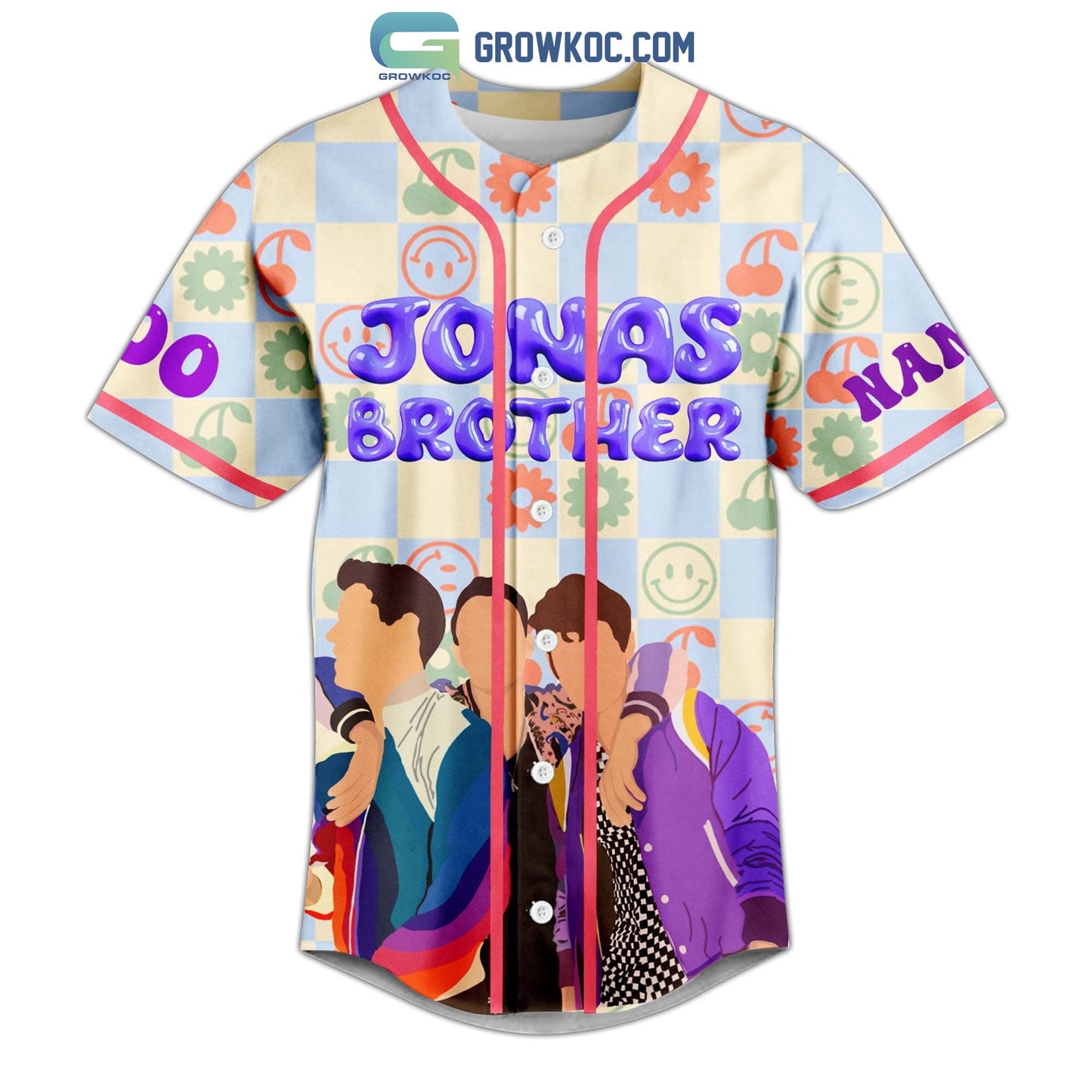 Jonas Brother Five Albums One Night Personalized Baseball Jersey baseball jersey product view 2