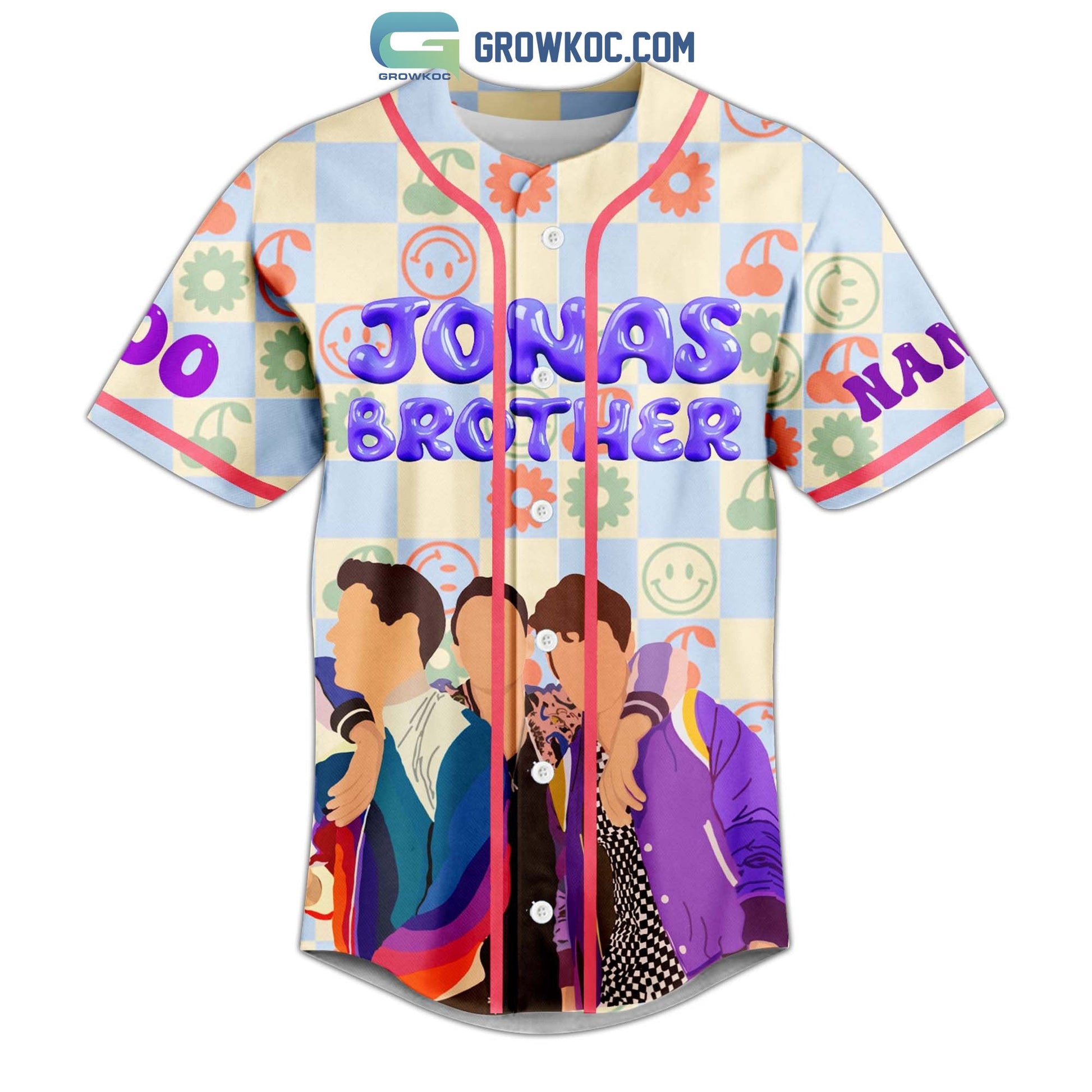 Jonas Brother Five Albums One Night Personalized Baseball Jersey baseball jersey product view 2
