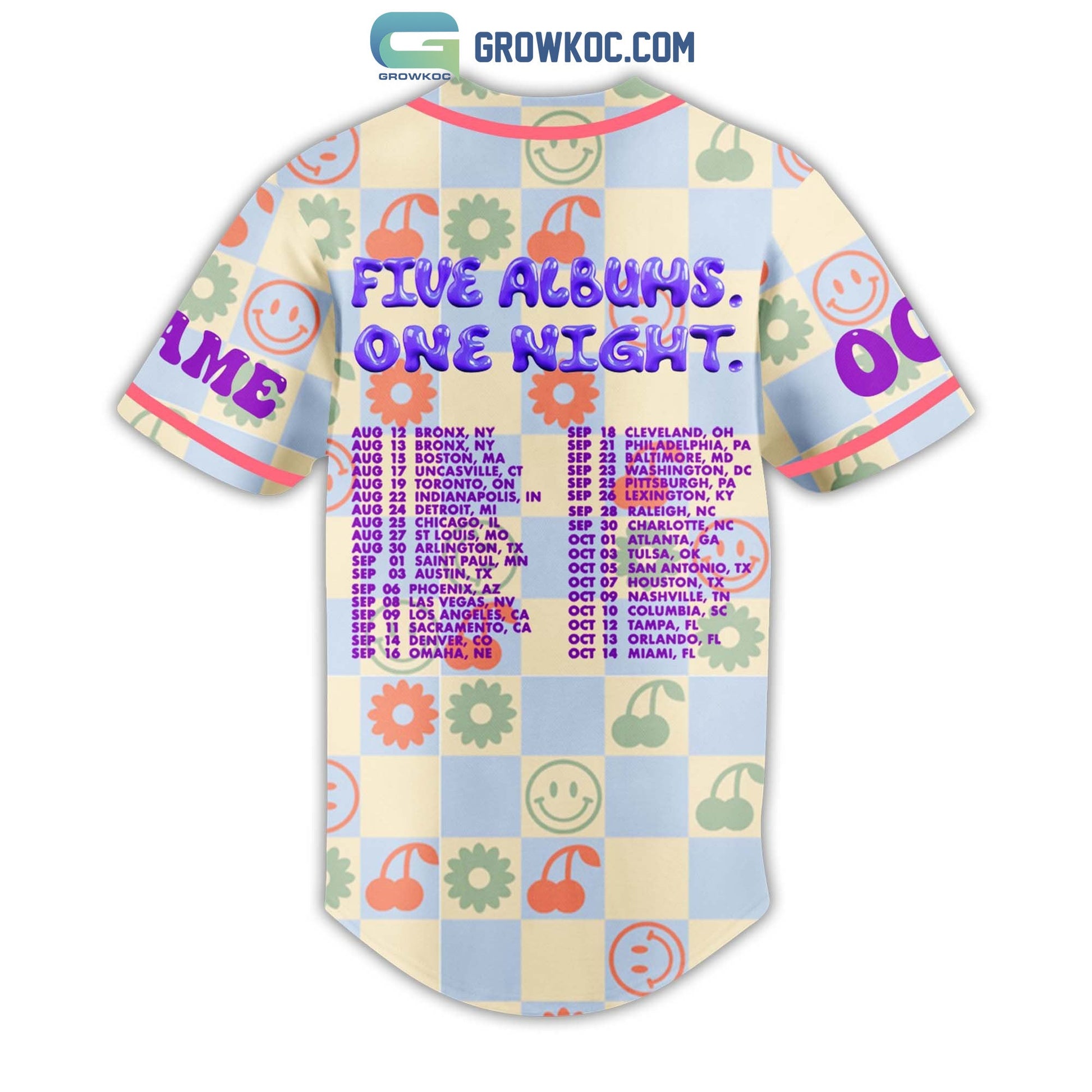 Jonas Brother Five Albums One Night Personalized Baseball Jersey baseball jersey product view 3