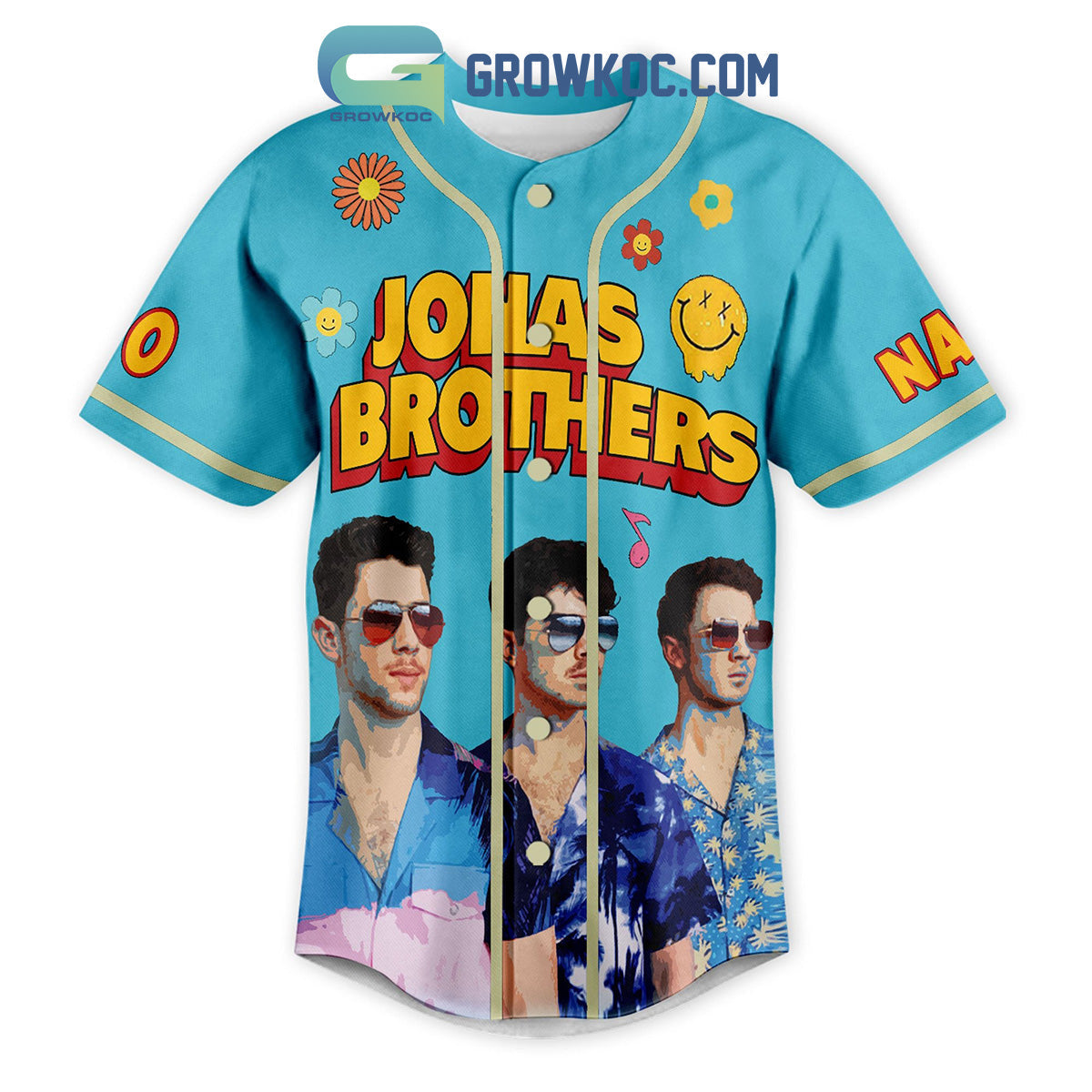 Jonas Brothers You Say The Word I’ll Go Anywhere Blindly Personalized Baseball Jersey baseball jersey product view 2