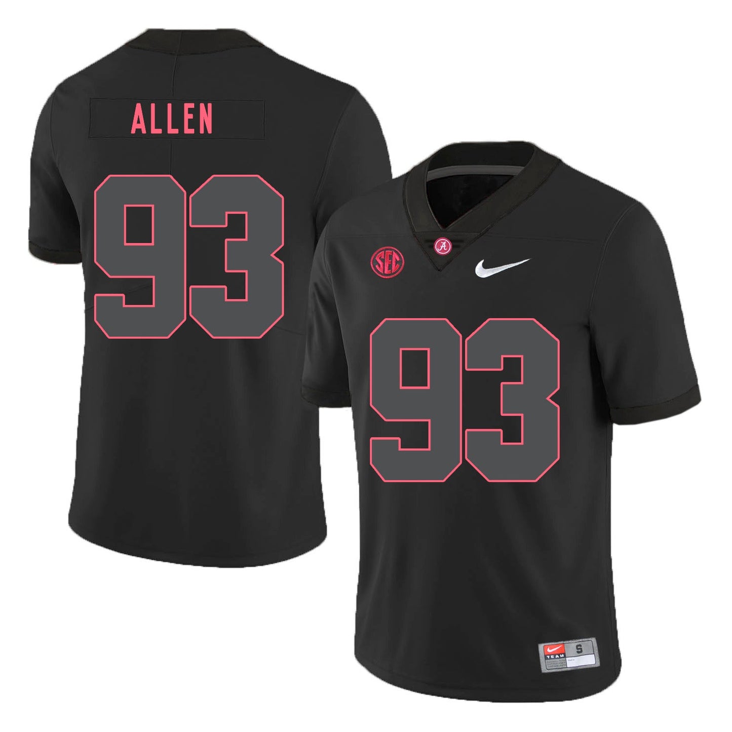 Jonathan Allen 93 Lights Out .1jpg College Football Jersey football jersey product view 1